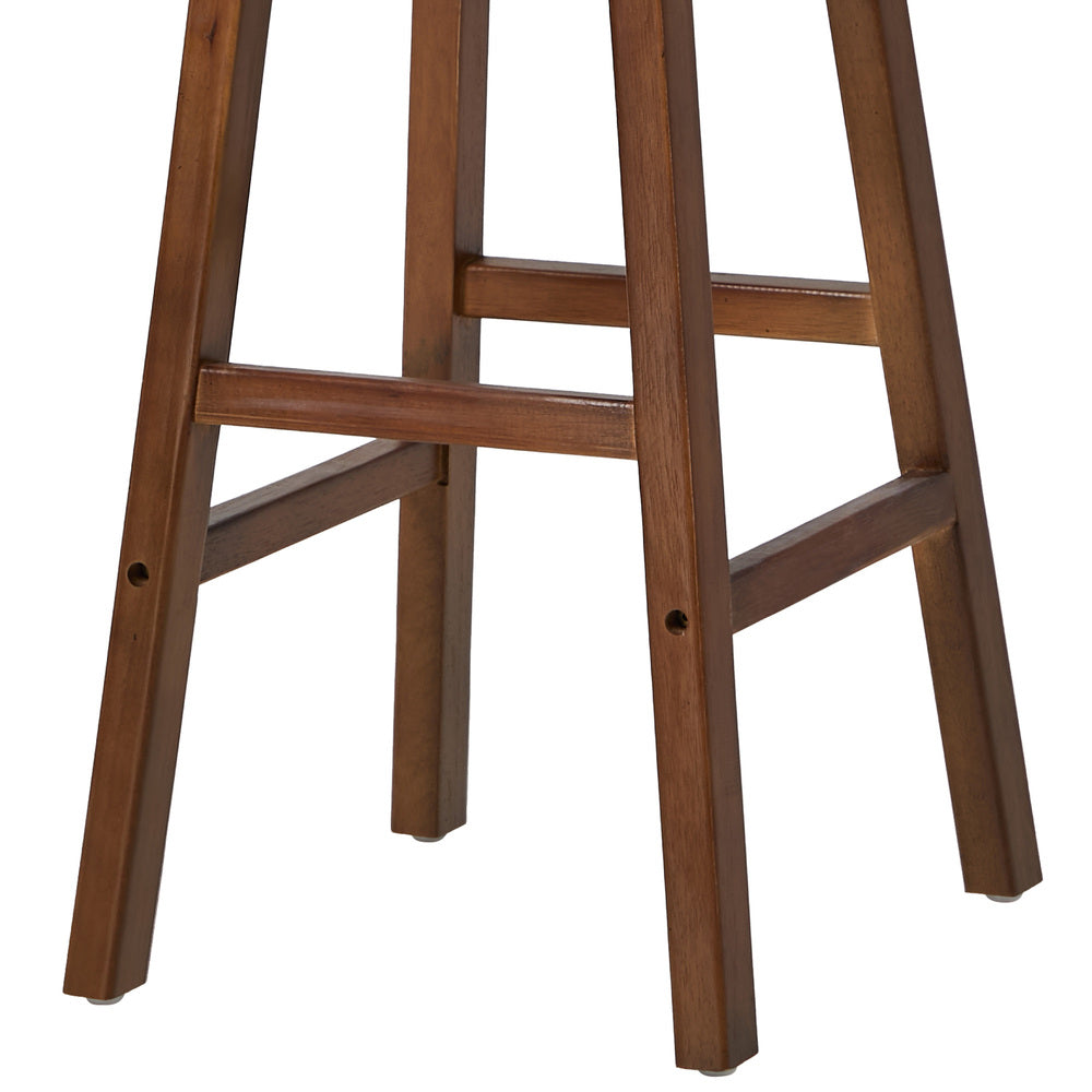 Oikiture 4x Bar Stool Kitchen Counter Dining Chair Footrest Walnut