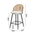 2x Bar Stools Kitchen Counter Stool Rattan Boucle Fabric