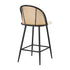 2x Bar Stools Kitchen Counter Stool Rattan Boucle Fabric