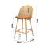 Oikiture 4x Bar Stools Rattan Dining Chair Natural PU Brown