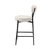 Oikiture 2x Bar Stools Polyester Linen Fabric Beige