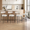 Oikiture 4x Bar Stools Beige Linen Fabric Kitchen Counter Chairs 65cm