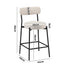 Oikiture 4x Bar Stools Polyester Linen Fabric Beige