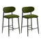 Oikiture 2x Bar Stools Kitchen Counter Chair Green