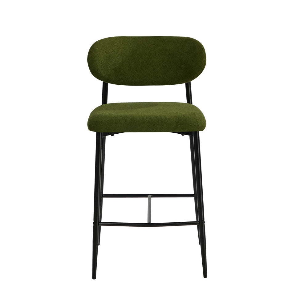 Oikiture 2x Bar Stools Kitchen Counter Chair Green