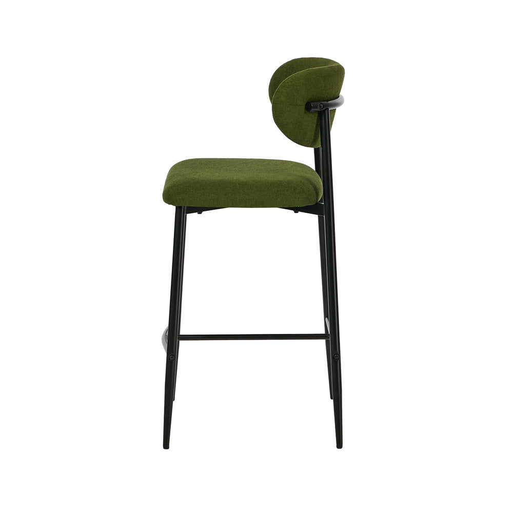 Oikiture 2x Bar Stools Kitchen Counter Chair Green