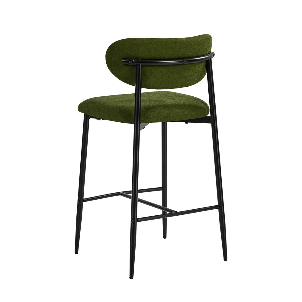Oikiture 2x Bar Stools Kitchen Counter Chair Green