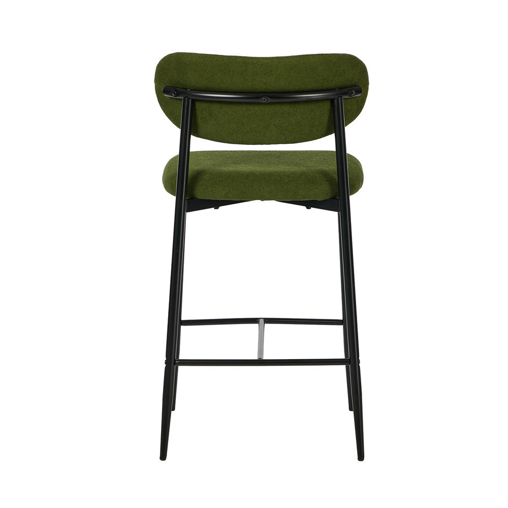 Oikiture 2x Bar Stools Kitchen Counter Chair Green