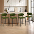 4x Bar Stools Kitchen Counter Chair Boucle Green