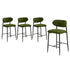 4x Bar Stools Kitchen Counter Chair Boucle Green