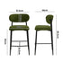 4x Bar Stools Kitchen Counter Chair Boucle Green