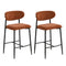 2x Bar Stools Kitchen Counter Chair Orange