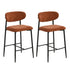 2x Bar Stools Kitchen Counter Chair Orange