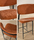 Oikiture 4x Bar Stools Kitchen Counter Chair Fabric Orange