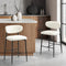Oikiture 2PCS Boucle Bar Stools Black White Kitchen Counter Chairs
