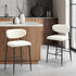 Oikiture 2x Bar Stools Boucle Fabric Black and White