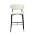 Oikiture 2x Bar Stools Boucle Fabric Black and White