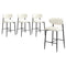 Oikiture 4x Bar Stools Boucle Fabric Black and White
