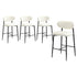 Oikiture 4x Bar Stools Boucle Fabric Black and White