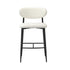 Oikiture 4x Bar Stools Boucle Fabric Black and White