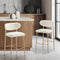Oikiture 2PCS Boucle Bar Stools Natural White Kitchen Counter Chairs