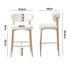 2x Bar Stools Boucle Fabric Natural White
