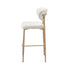 2x Bar Stools Boucle Fabric Natural White