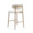 2x Bar Stools Boucle Fabric Natural White