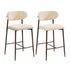 2x Bar Stools Kitchen Stool Boucle Walnut