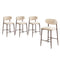 Oikiture 4x Bar Stools Kitchen Counter Chair Boucle Walnut