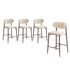 Oikiture 4x Bar Stools Kitchen Counter Chair Boucle Walnut