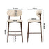 Oikiture 4x Bar Stools Kitchen Counter Chair Boucle Walnut