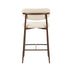 Oikiture 4x Bar Stools Kitchen Counter Chair Boucle Walnut