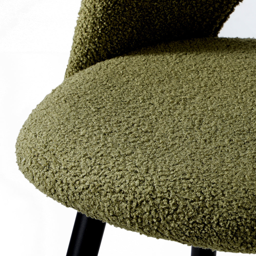 4x Bar Stools Kitchen Counter Stool Boucle Green HORN