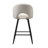 Oikiture 2x Bar Stools Kitchen Counter Stool Boucle White HORN