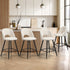 Oikiture 4x Bar Stools Kitchen Counter Stool Boucle White HORN