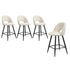 Oikiture 4x Bar Stools Kitchen Counter Stool Boucle White HORN