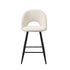 Oikiture 4x Bar Stools Kitchen Counter Stool Boucle White HORN