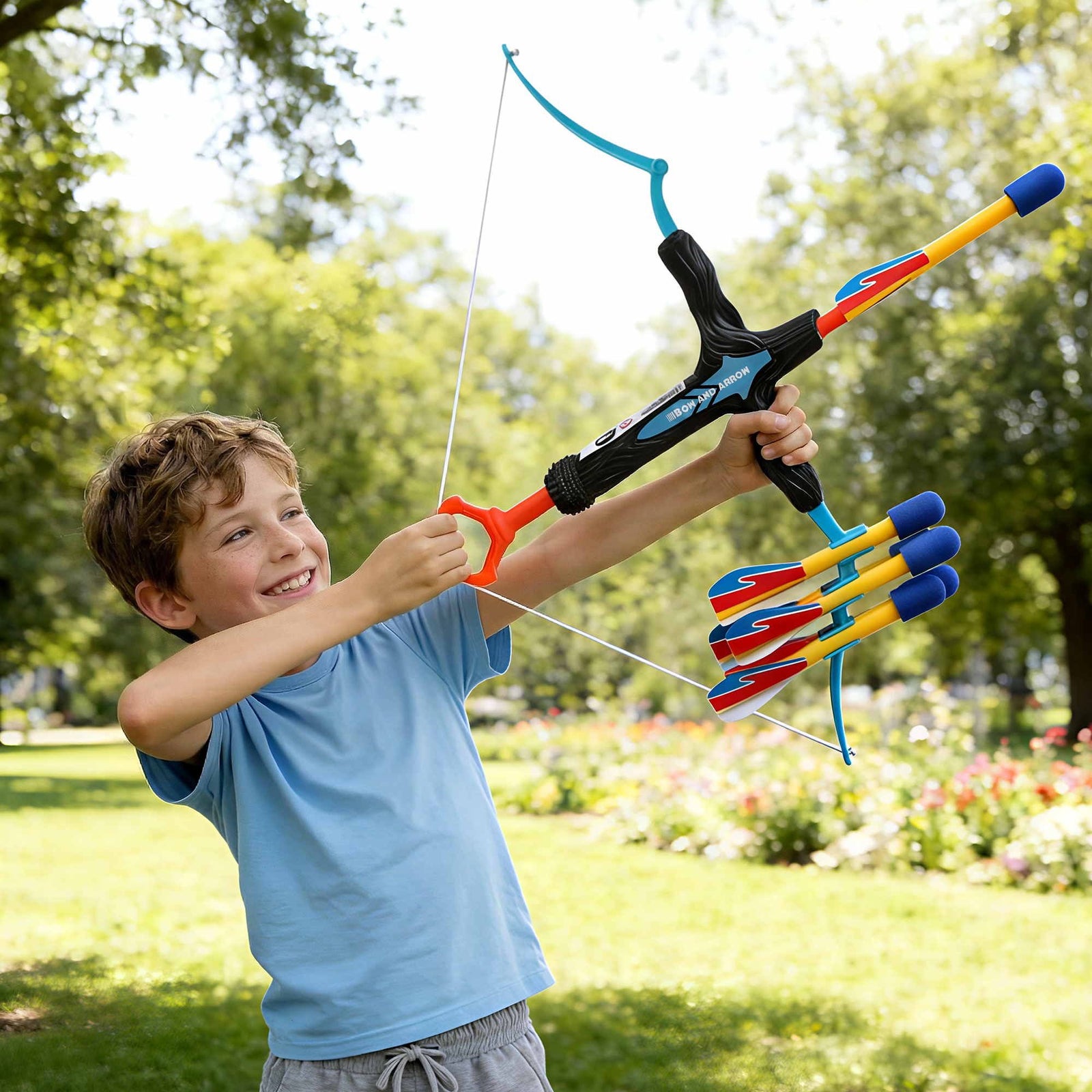 Kids Bow and Arrow Set Outdoor Sport Game Archery Toys 6 Arrows Children Gifts