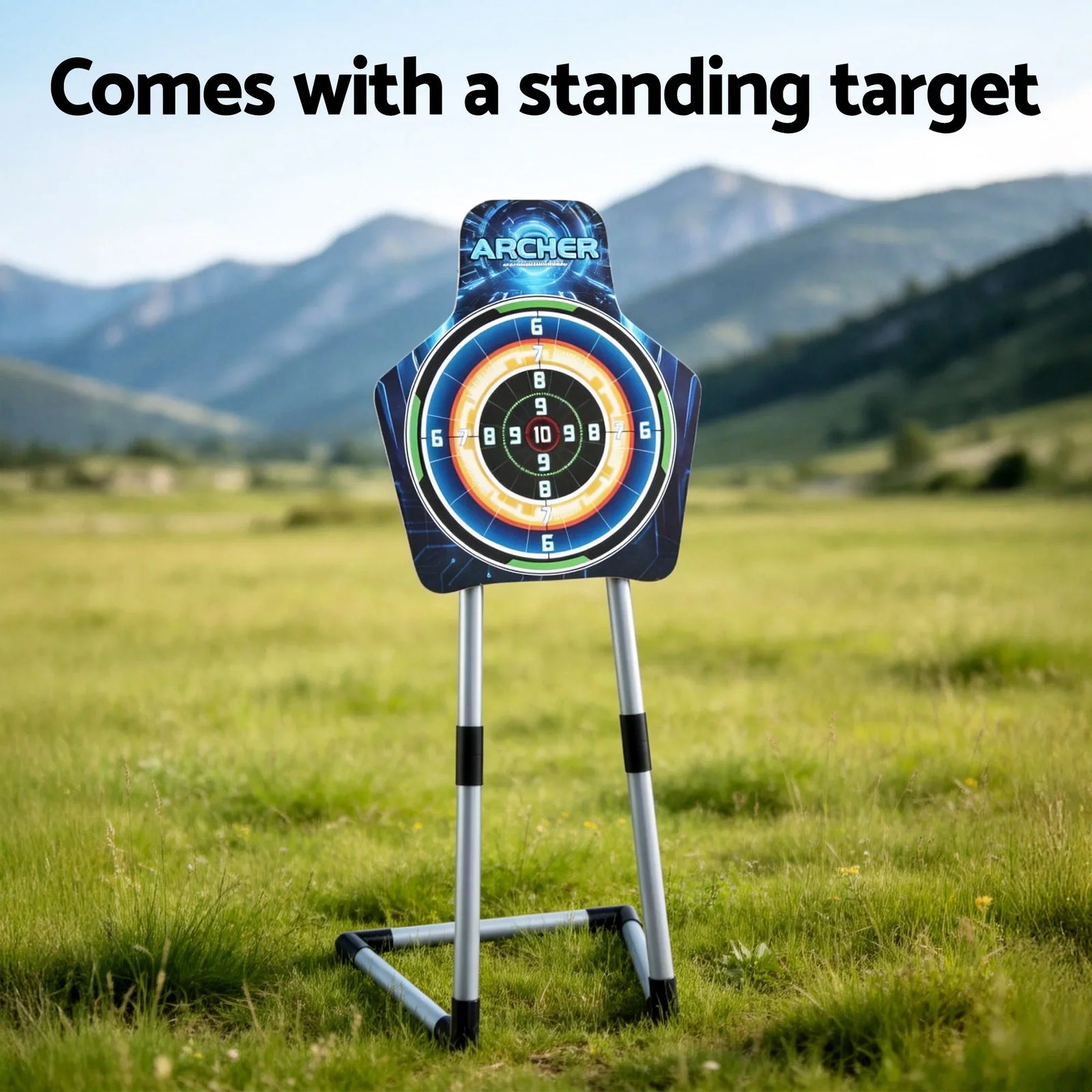 Kids Bow and Arrow Set Toy Archery Standing Target Suction Cup Arrows Goggles