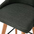 2x Bar Stools Kitchen Dining Chairs Wooden Stool Linen Grey