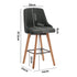 4x Bar Stools Kitchen Dining Chairs Wooden Stool Linen Grey
