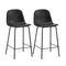 Oikiture 2x Bar Stools Kitchen Dining Chair PU Leather Black