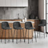 Oikiture 4x Bar Stools Kitchen Dining Chair PU Leather Black