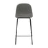 Oikiture 2x Bar Stools Kitchen Dining Chair PU Leather Grey