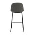 Oikiture 2x Bar Stools Kitchen Dining Chair PU Leather Grey