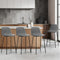 Set of 4 Bar Stools PU Leather Grey Kitchen Counter Chairs
