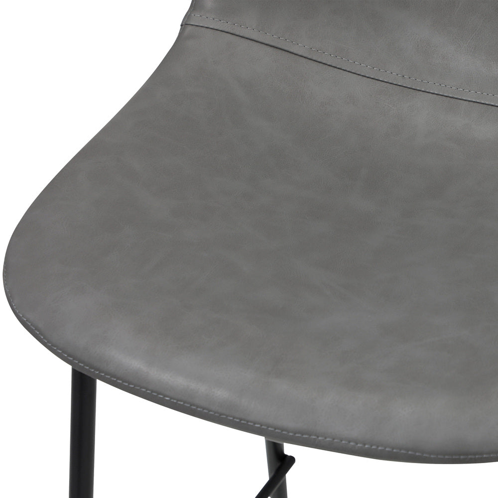 4x Bar Stools Kitchen Dining Chair PU Leather Grey