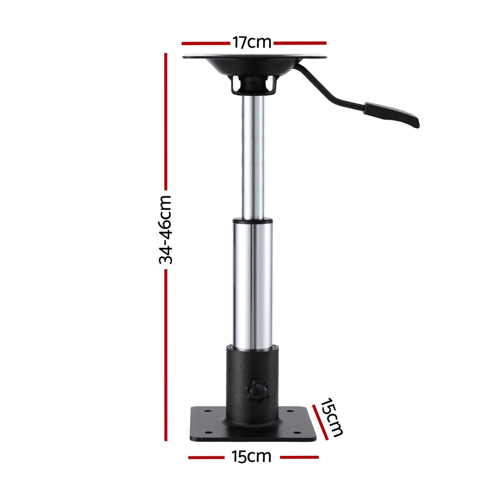 Boat Seat Pedestal 34-46cm Adjustable Gas Lift 360 Degrees Swivel