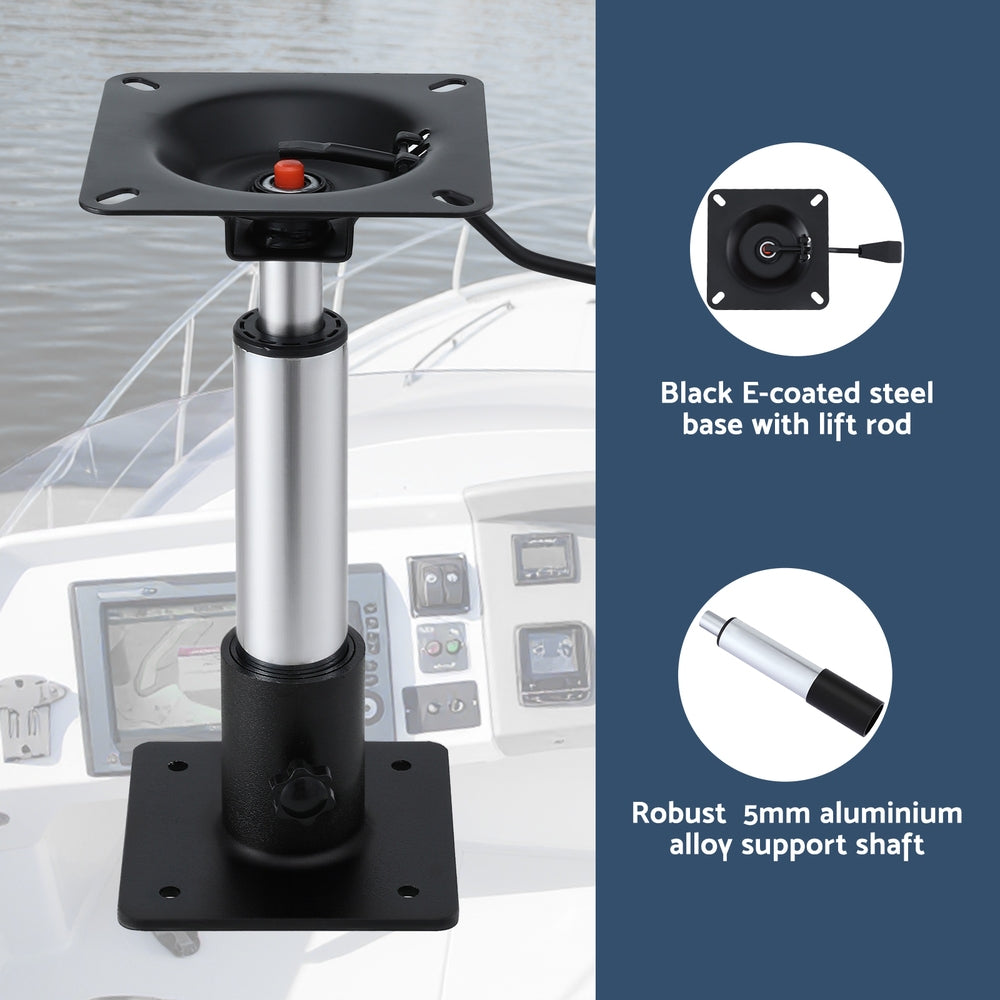 Boat Seat Pedestal 34-46cm Adjustable Gas Lift 360 Degrees Swivel